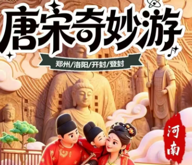 【唐宋奇妙游】郑州洛阳 龙门石窟 少林寺 省博 白马寺5日游