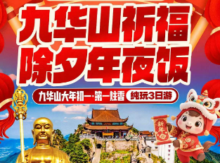 【初一祈福·仅此一班】大年初一 九华山烧头香+大愿文化园三日游